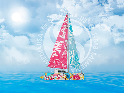 Catamaran Branding 3d branding design graphic design illustration logo mockup ui ux vector