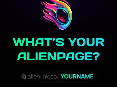 Alienlink.co bio page portfolio ui