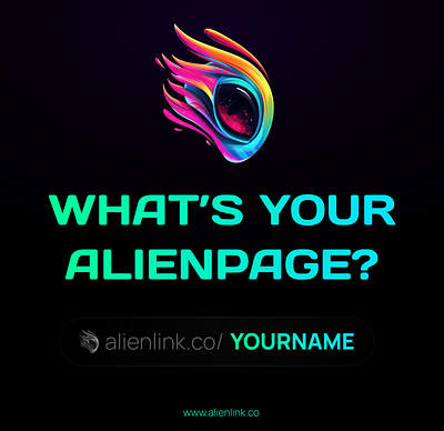 Alienlink.co bio page portfolio ui