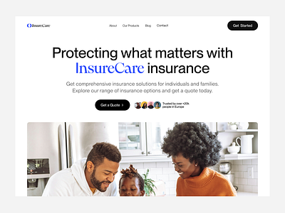 InsureCare. An Insurance Company ui ux web
