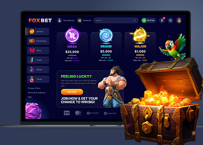 UI Design Dashboard Jackpot casino design game design jackpot ui ui design ui game design ux ui design