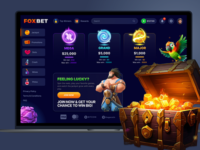 UI Design Dashboard Jackpot casino design game design jackpot ui ui design ui game design ux ui design