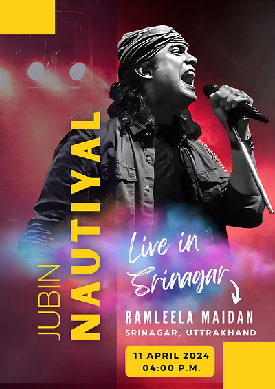 Jubin Nautiyal Concert's Poster concert design graphic design logo poster poster design