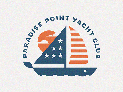 Paradise Point ⛵ america badge beach hat icon july 4th logo mockup paradise product sailboat sunset usa