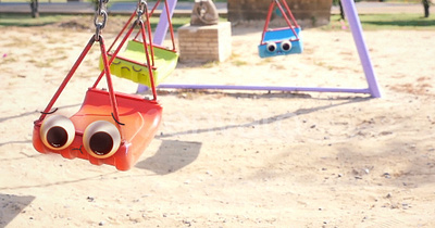 Sad Swings animation art cartoon characters compositing design illustration motion playground swings