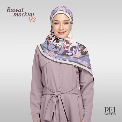 Bawal Mockup V2 apparel bawal clothes design download esarp fashion hijab mockup psd scarf template