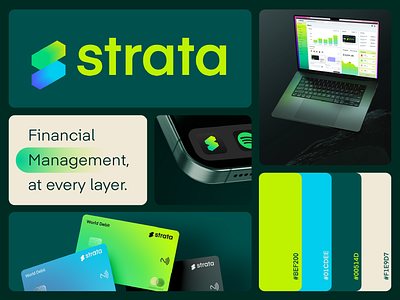 Strata - Brand Design application design artdirection brand design branding credit cards design fintech illustration mobile typography