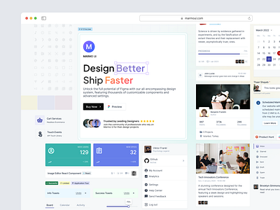 Marmo UI - Design System Landing Page dashboard design system landing page ui