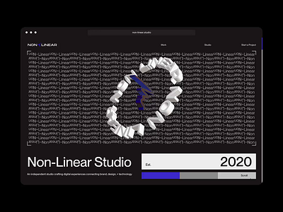 Non-Linear Studio - Now Live 🚀 3d brand brand design design layout typography ui ux web webgl website website design