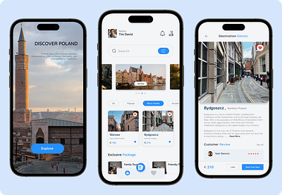 Exploring Poland - The new travelling app design design mobileappdesign ui ux uidesign uxdesign