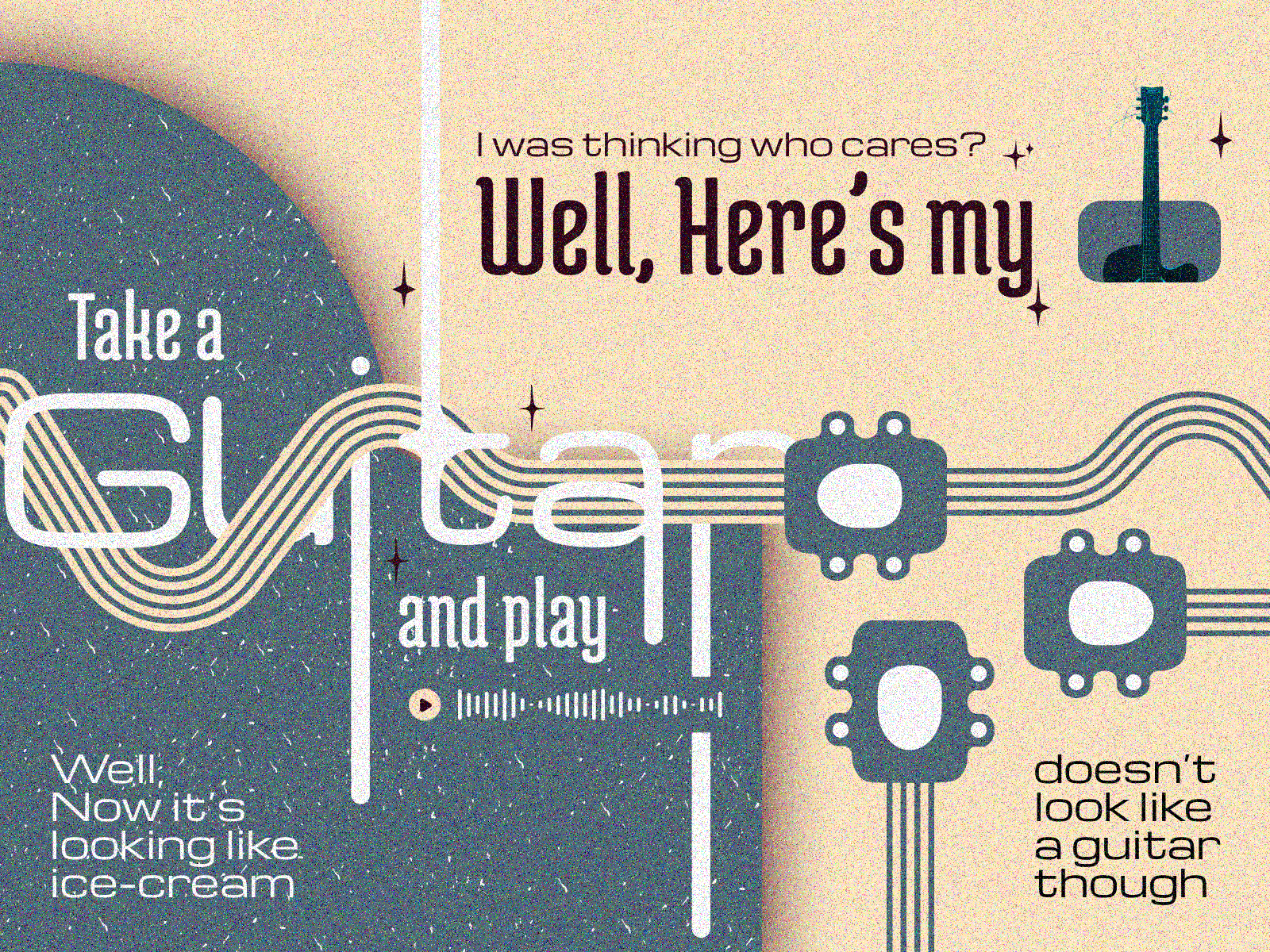 Poster Design - Take a guitar blue graphic design guitar vector