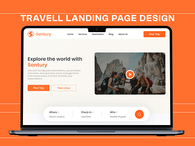 Travel Landing Page UI Design branding illustration ios app design landing page designer motion graphics product designer travel landing page design travel ui design travel web design travel website design travelling ui design ui designer ux designer vector web designer website designer