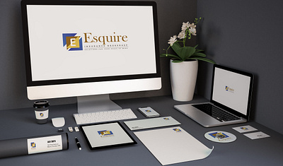 Branding - Esquire Insurance Brokerage 3d branding design graphic design illustration logo mockup ui ux vector