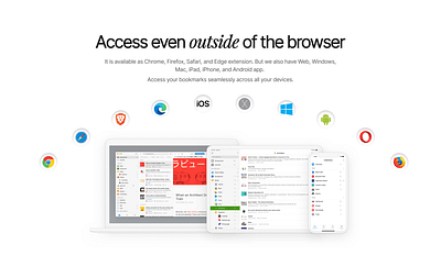 Bookmark across Devices! browser cards colorful design ui ux web design
