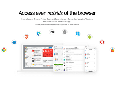 Bookmark across Devices! browser cards colorful design ui ux web design