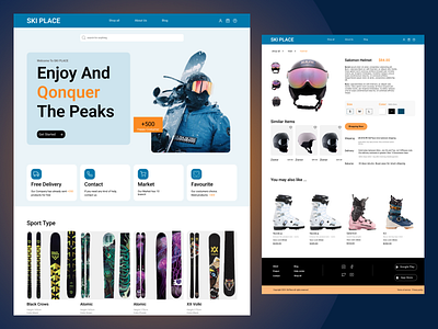 Online SkiShop (All site pages) graphic design ui