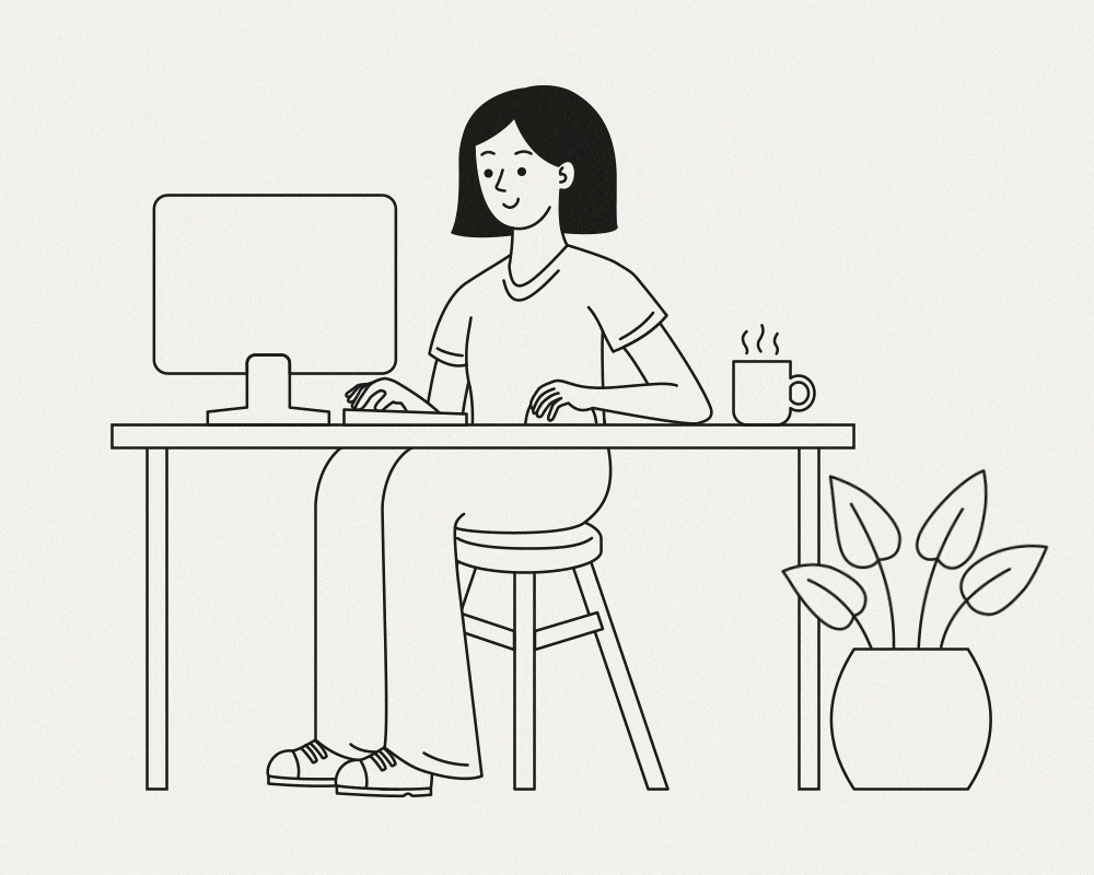 Working girl after effect animation graphic design illustration vector