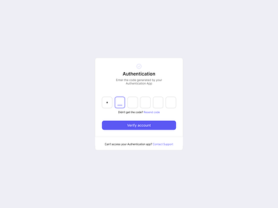 Authentication 6 digits code authentication authentication app authenticator button component cta design exploration figma modal password product design protection security system ui ux verify web web design