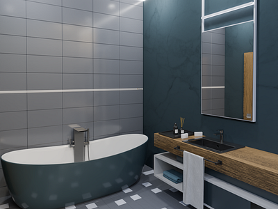 Modeling and Rendering of Tiles, Bathrooms 3d bathroom tile design blender design modeling