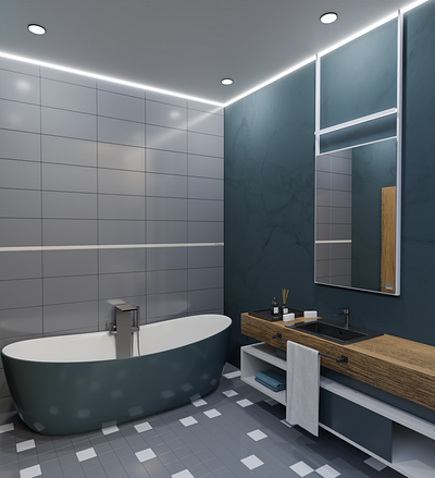 Modeling and Rendering of Tiles, Bathrooms 3d bathroom tile design blender design modeling
