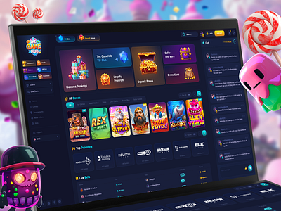 The Game Hub - Live Casino bet betting casino casino illustration casino platform crash game crypto betting crypto casino desktop casino gambling gambling design game ui game ux igaming interface casino jackpot mobile p2e casino uiux interface web game