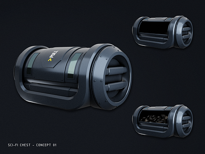 Concept 01 - Sci-FI Chest 3d ai art asset blender blender3d c4d chest concept creative design digitalart gaming graphic design illustration logo lootbox photoshop treasure unity