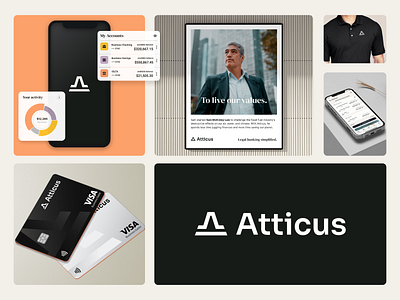 Atticus Brand Identity brand design clean logo data driven digital bank identity design logomark niche nymbus nymbus labs