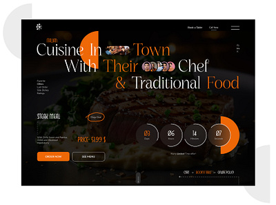 Restaurant Website UI Design branding challenge ui color conceptual design curated ui daily ui dribbble landing page minimal design modern ui orange poster trend 2024 trending ui typography uiux web app design web design website website design