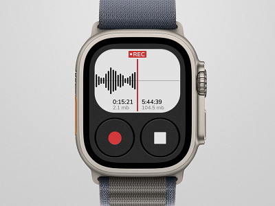 Voice recorder widget app apple applewatch concept rec recorder ui voice watch