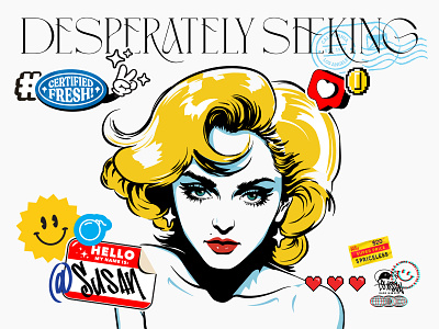 Desperately Seeking... ~(◠‿◕ ) 80s 90s beauty classic fan art female iconic illustration illustrator madonna movie music nostalgic pin up pinup poster retro vector vintage woman