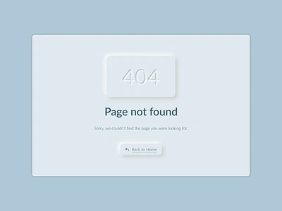 Daily UI #8: 404 Page Design 404 page desktop figma neumorphism ui