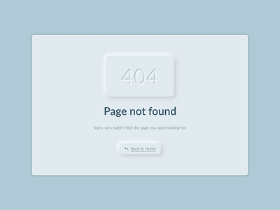 Daily UI #8: 404 Page Design 404 page desktop figma neumorphism ui