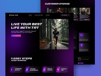 Sport website dark theme dark violet deporte energizer neon website sitio web sport website