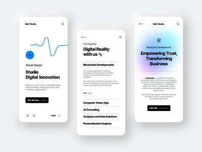 Bell Studio - A Digital Innovation Company animation app design blue creative creative inspiration design digital digital art dribbble futuristic gradient initiative modern simple design tech company trendy ui ui design ui ux user interface