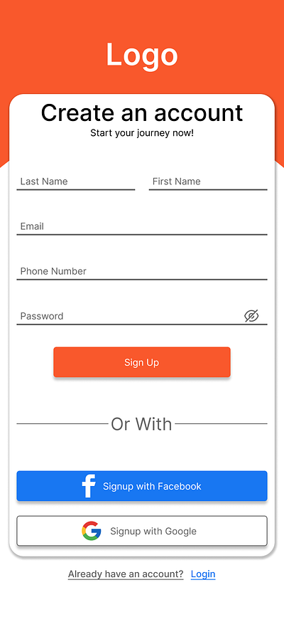 Day 1 - SignUp Page graphic design ui ux