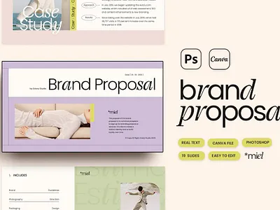 MIEL Brand Proposal Social Media Team Strategy brand designer brand strategy branding presentation project management proposal design proposal template proposal template canva