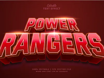 Text Effect Power Rangers 3d logo space text effect