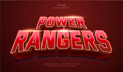Text Effect Power Rangers 3d logo space text effect