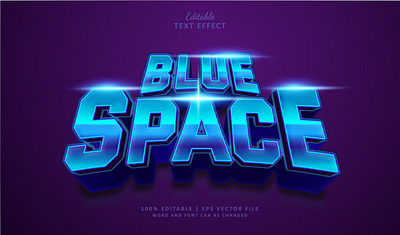 Text Effect Blue Space 3d blue cosmic logo text effect