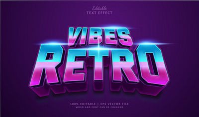 Text Effect Vibes Retro 3d cosmic logo neon text effect vibes