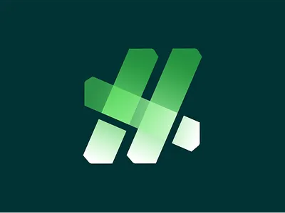 H Fade gradient h logo logotype mark