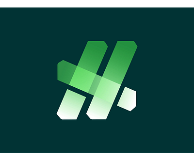 H Fade gradient h logo logotype mark