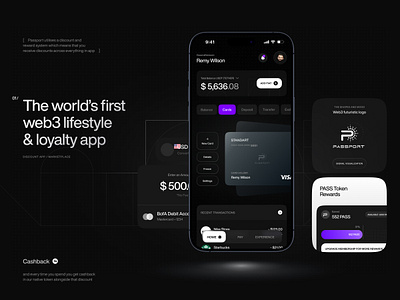 Passport - Web3 Loyalty App app blockchain cryptocurrency dapp defi discount app ethereum event app finance lifestyle app loyalty app network passport saas stablecoin startup token ui ux wallet web3