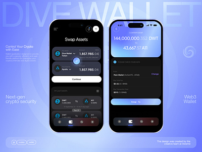 Dive - Crypto Wallet App awsmd blockchain blockchain app coin crypto crypto swap cryptocurrency app exchange fintech ico investment mobile app mobile finance payment app payment system solana startup swap token wallet