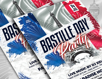 Bastille Day Flyer 14 juillet bastille day eiffel event flyer flyer flyer design flyer template france france event graphic design poster poster design print template template