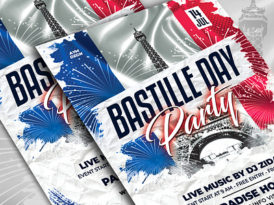 Bastille Day Flyer 14 juillet bastille day eiffel event flyer flyer flyer design flyer template france france event graphic design poster poster design print template template