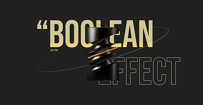 Boolean Effect animation-Column 3d animation boolean column effect gold metals spline