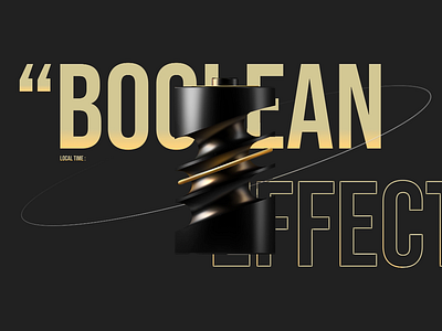 Boolean Effect animation-Column 3d animation boolean column effect gold metals spline