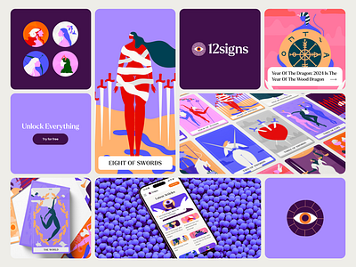 Introducing 12Signs: Where Modern Mysticism Meets Playful Design 12signs bento bento 2.0 bento grid brand branding branding design digital art graphic design grid horoscope logo lunatique lunatique design tarot tarot card tarot cards visual identity zodiac