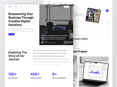 PixelPros - Creative Agency Website agency clean company creative creative agency design landing page startup studio ui ui design web design website